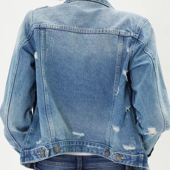 KanCan Distressed Denim Jacket - Picture 4 of 4